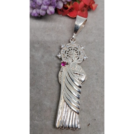 DIJE SAN JUDAS PERLA FUCSIA