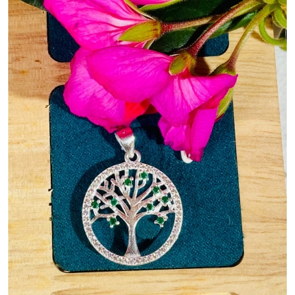 Dije árbol de la vida circonias verdes