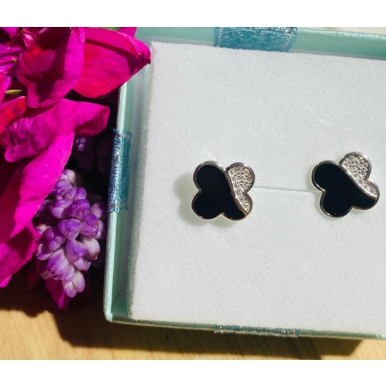 ARETES VANCLEEF NEGRO CON CIRCONIAS