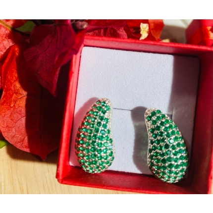 ARETES GOTA CON CIRCONIAS VERDES
